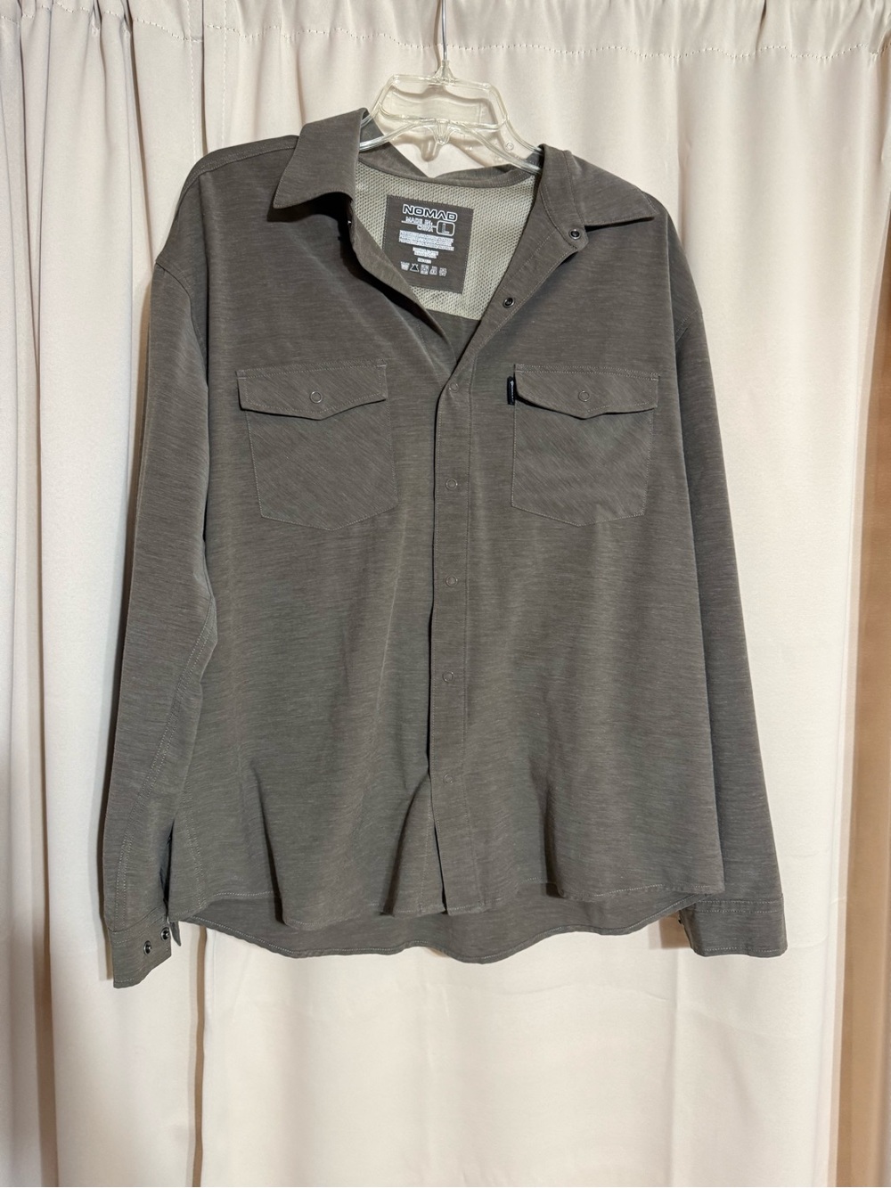 Nomad brown banquet long sleeve button up